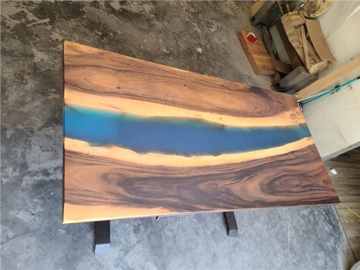 Customized Electric Lift Resin River Table