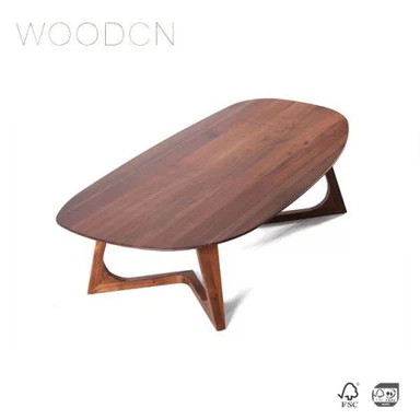 Juodojo riešuto kraštų klijuotas medžio masyvo arbatos staliukas